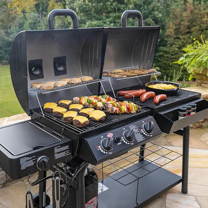 Hisencn Porcelain Cast Iron Cooking Grates for Char-Griller Duo 5050, 3001, 5650, 3008, 3030, 3725, 4000, 2121, King Griller 3008 5252, 19.75 inch Coated Cast Iron Grill Grids Replacement
