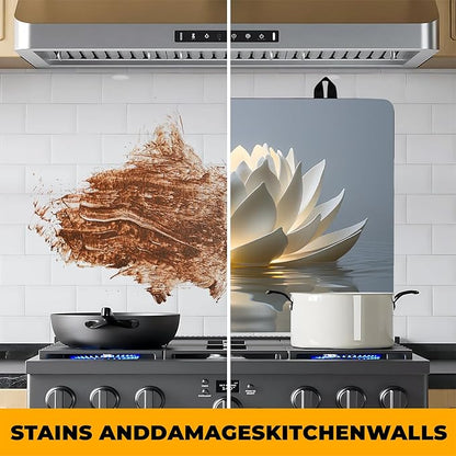 Stove Top Cover Retro Flower Gas Stove Top Cover for Home Decoration Kitchen Pad Non-Stick Washable Cooktop Covers Countertop Protector Keep Stove Clean 28"x20" (lotus)