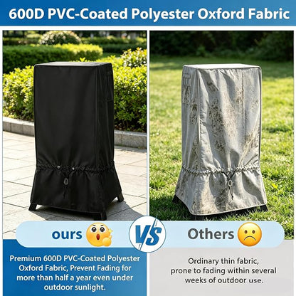 30 inch Waterproof Smoker Cover Compatible with Masterbuilt/East Oak and Most 30-inch Vertical Smoker Models with or Without Legs, Foldable Skirt, Heavy Duty 600D Polyester
