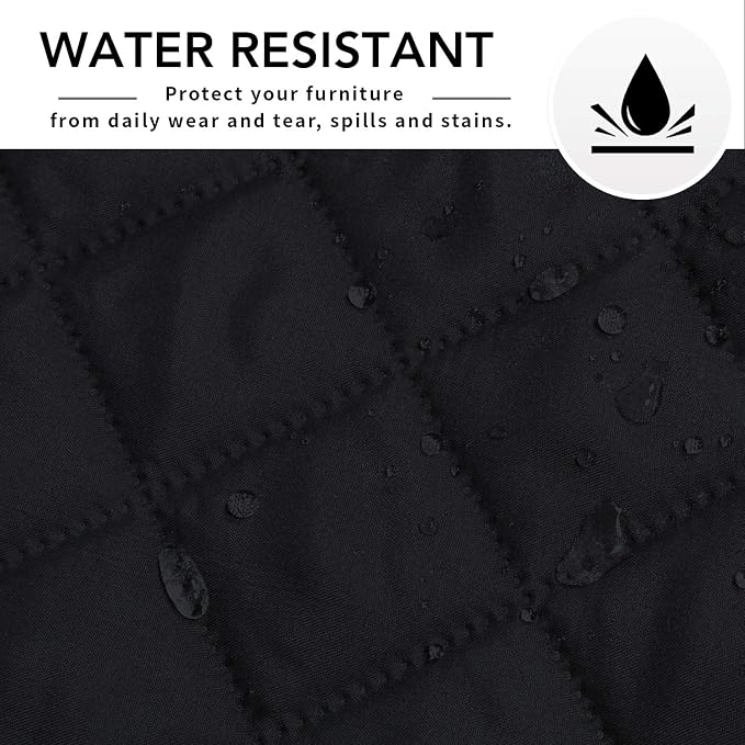 Easy-Going Reversible L-Shape Sectional Couch Cover, X-Large, Black/Black | Soft Sofa Slipcover For Dogs, Fits Left/Right Chaise Lounge Protector, Water Resistant Mat For Living Room
