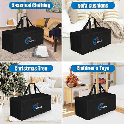 SIRUITON Cushion Storage Bag 600D Oxford,Waterproof,70"L x 21.7"W x 21.7"H | Heavy duty, rip proof, with handle & zipper, for patio & garden cushions, UV-resistant, all-weather protection