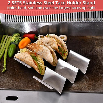 VIKEYHOME Griddle Accessories Kits, 30 Pcs Griddle Grill Tools Set, Professional Grill BBQ Spatula Set with Basting Cover, Spatula, Scraper, Bottle, Tongs, Egg Ring