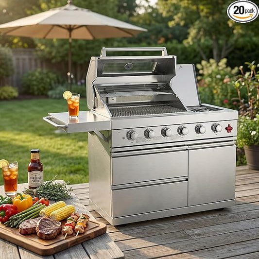 Outdoor Grills & Smokers Portable Camping Charcoal Grill BBQ Barbecue Island with Offset Smoker, Barrel Style Charcoal Grill for Large Outdoor Cooking, Parrilla Para Asar Carne, Asador de Carbon,A4