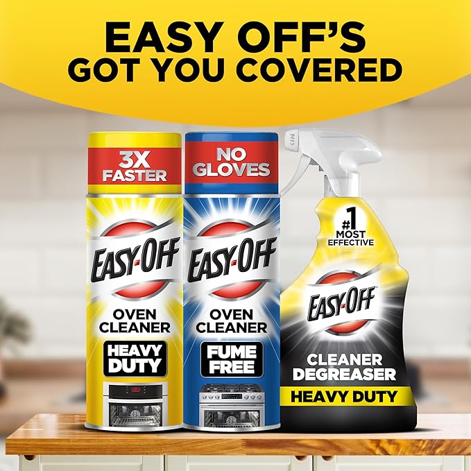 Easy Off Heavy Duty Oven Cleaner, Destroys Tough Burnt on Food and Grease, Fresh Scent, 14.5 oz Can