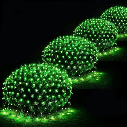 Pooqla Green Net Lights, 21x 5ft Halloween Bush Lights Outdoor Green Wire | 360 LED Large Net Mesh Lights Plug in, 8 Modes Waterproof Connectable Bushes Lights for Christmas Hedge Yard Decor