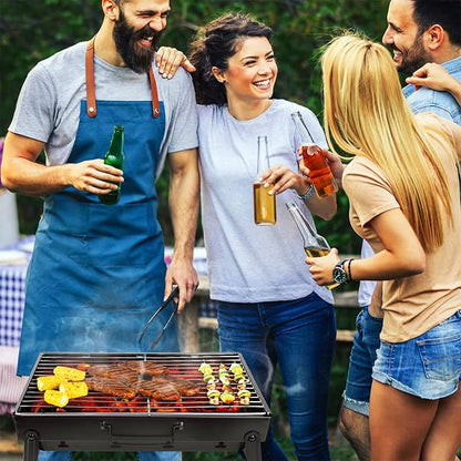 Uten Charcoal Grill, BBQ Grill Folding Portable Lightweight smoker Grill, Barbecue Grill Small desk Tabletop Outdoor Grill for Camping Picnics Garden Beach Party 17''x11.6''x 2.6''