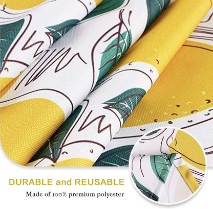 UMINEUX 60" Outdoor Round Tablecloth with Umbrella Hole and Zipper | Spring/Summer Waterproof Round Patio Table Cover for Picnic/BBQ/Garden, Lemon