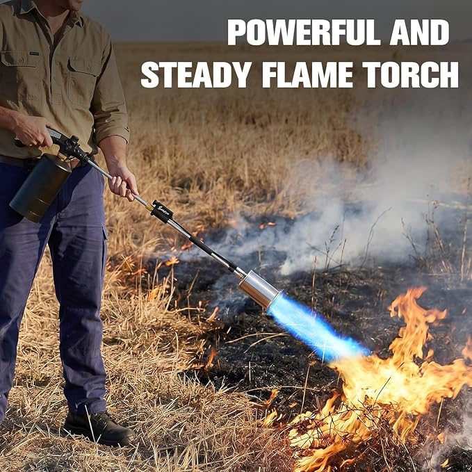CSA Certified Propane Torch Weed Burner 2 Pack | Adjustable Flame Weed Torch with Detachable Handle&Piezo Trigger Self Igniting for Weed(Propane Tank Not Included)