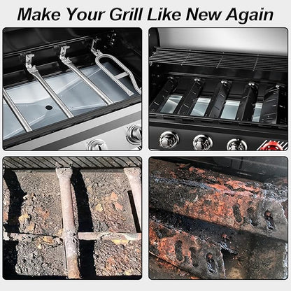 Grill Replacement Parts for Dyna-Glo DGH474CRP, DGH485CRP, DGH483CRP, Porcelain Steel Heat Shield for Dyna-Glo 5 Burner Grill,Dyna-Glo 4 Burner DGH450CRP, Heat Plate and Burne Kit for Revoace GBC1793W