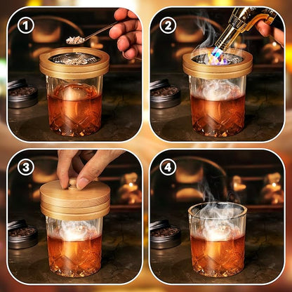 Cocktail Smoker Kit with Torch,Whiskey Smoker Kit,Bourbon/Drink/Old Fashioned Smoker Kit with 6 Flavor of Wood Chips,Christmas Gifts for Men,Husband,Dad (No Butane)