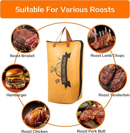 BBQ Blanket for Resting Meat, Meat Resting Blanket for Grilling Accessories, Reusable Smoker Grilling Meat Insulated Resting Bag, BBQ Accessories for Large Brisket, Gifts for Men, Dad, Christmas Gifts