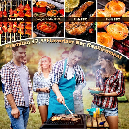 17.5" Grill Flavorizer Bars 7622 Heat Deflector for Weber Genesis E310 E320 E330 S310 S330 EP310 with Front Control Knob Stainless Steel Grill Parts for Weber Genesis 300 Series 7620 65055