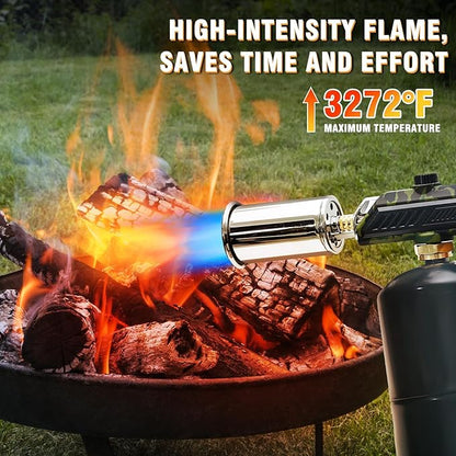 Powerful Grill & Cooking Propane Torch With a Safety Lock, Sous Vide, Welding Torch, Adjustable Wood Torch Burner for Searing Steak, BBQ, Campfire Starter,Army Green(Tank Not Included)