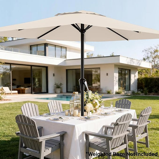 AreShark 8' x 10' Rectangle Patio Umbrellas for Outdoor, Outdoor Table Umbrella, Large Outdoor Patio Umbrellas with 8 Sturdy Ribs for Pool, Garden, Market (Cream-White)