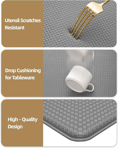 Color&Geometry Anti Fatigue Cushion Kitchen Mat for Floor -24"x71",Wide,Easy Clean, Water & Oil Proof, Anti Slip, Foam Rubber Runner Rug for Front Sink Comfort Standing,Grey