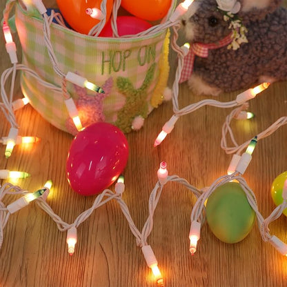 LJLNION 3 Sets Easter String Lights, 150 Count 30 FT Each White Wire Mini Pastel Fairy Lights, 120V UL Certified Connectable Xmas Lights for Garden Patio Holiday Party Outdoor Decoration, Multicolor