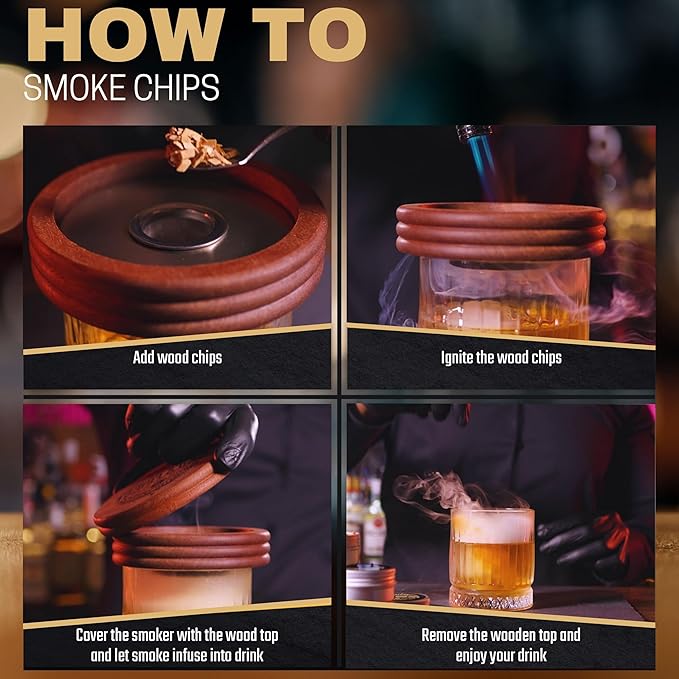 Apple Wood Chips for Cocktail Smoker; Smoked Whiskey/Bourbon/Old Fashioned Drinks - Extra Fine Sawdust Shavings for Cocktail Smoking Guns, Smoke Box, BBQ - 5oz Gift Bag & Spoon By G&J's Finest