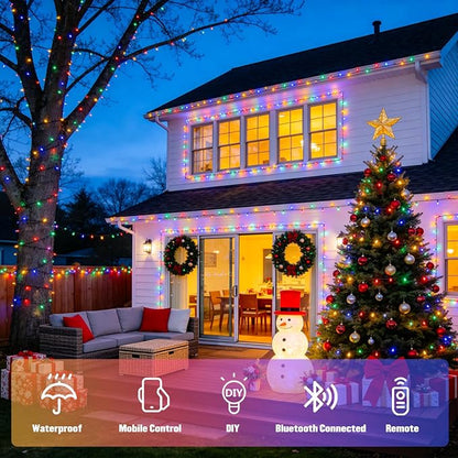 JMEXSUSS 250 LED Smart Color Changing Halloween Lights, RGB String Lights | Plug in, APP & Remote Control, 16 Million DIY Colors, Durable, Smart Christmas Lights for Tree Party Indoor Outdoor Decor