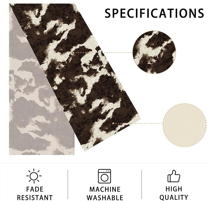 Cow Print Table Runner,Dining Decor for Kitchen Coffee Table Family Dinners Holiday Parties Wedding Events Decor(13x72 inch)