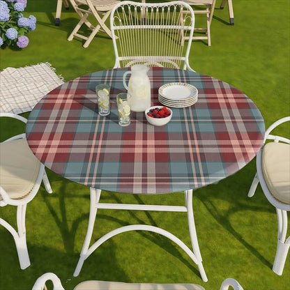 opstellen Fitted Round Tablecloth Waterproof Table Cloth Vinyl Indoor Outdoor Circle Cover for 36-44" Tables Dining Kitchen Apartment Home Party Gear Gifts Summer Fall Patio Picnic Camping Essentials