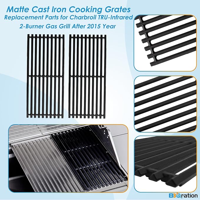 G362-2100-W1 Grill Replacement Kit for Charbroil TRU-Infrared 463642316 463644220 463632320 463675016 463644220 463245518, Grill Grate, Heat Plates and Burner Kit for Charbroil 466642416
