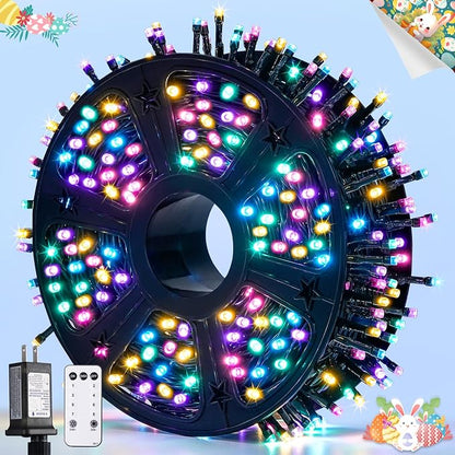 JMEXSUSS 400 LED Easter Christmas Lights Plug in | 132ft Multicolor Christmas Tree Lights with Remote, Colorful String Lights for Bedroom Tree Room Party Easter Decorations