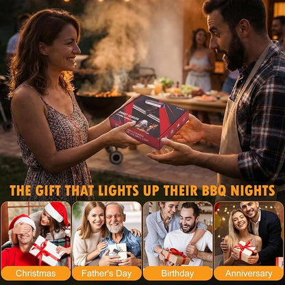 HyperFun Grill Lights for Outdoor Grill - 360° Adjustable USB-C Rechargeable LED BBQ Light with 2 Brightness Modes & Smart Tilt Sensor Function - Perfect BBQ Accessories Gift for Men Dads Husbands