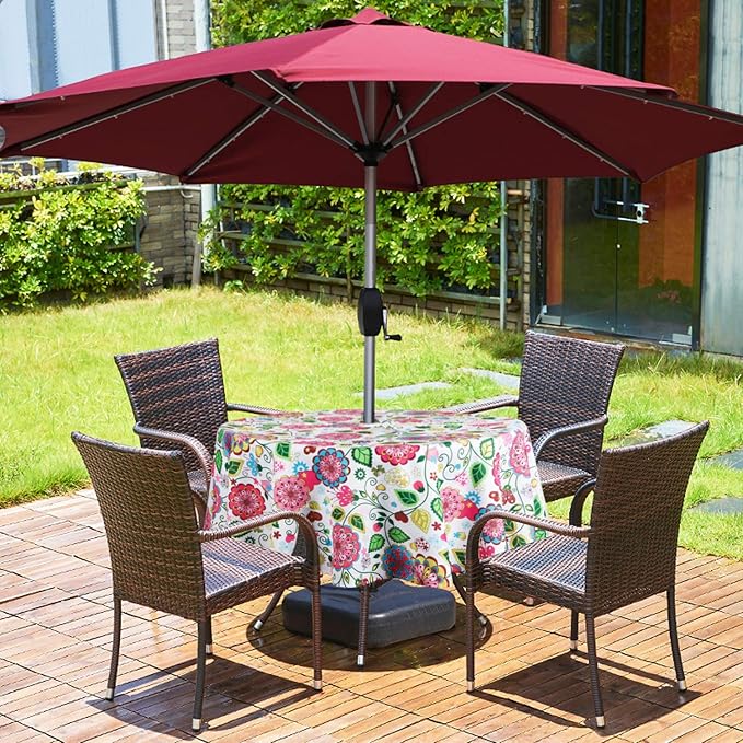 EHouseHome Outdoor and Indoor 60inch Round Tablecloth with Umbrella Hole and Zipper, Waterproof Zippered Patio Cloths, Spring/Summer Table Covers for Backyard Circular Table/BBQs/Picnic