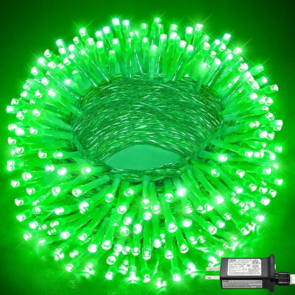 100FT 300 LED Outdoor String Lights, Connectable St Patricks Day Lights Waterproof with 8 Modes, Plug in Clear Wire Twinkle Lights for Indoor Bedroom Home Wedding Patio Decorations, Green