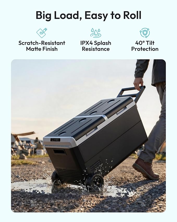 EUHOMY 12 Volt Refrigerator, 80QT(75L) Dual Zone Electric Cooler APP Control, IPX4 Waterproof Car Refrigerator -4℉~68℉, Car Fridge 12/24V DC 100-240V AC, Portable Car Freezer for Camping, Travel, RV