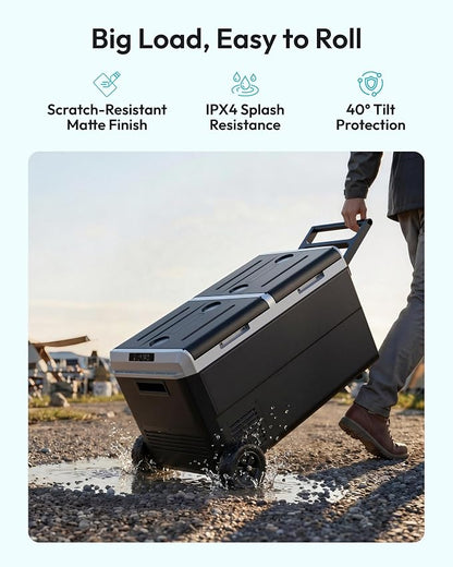 EUHOMY 12 Volt Refrigerator, 80QT(75L) Dual Zone Electric Cooler APP Control, IPX4 Waterproof Car Refrigerator -4℉~68℉, Car Fridge 12/24V DC 100-240V AC, Portable Car Freezer for Camping, Travel, RV