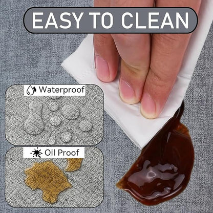 Round Table Placemats Set of 4, Faux Leather Wedge Shape Place Mats Heat Resistant Wipeable Washable Table Mats, Heavy Duty Kitchen Dining Mats(Light blue)