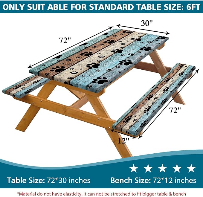 JAWO Picnic Table Cover with Bench Covers