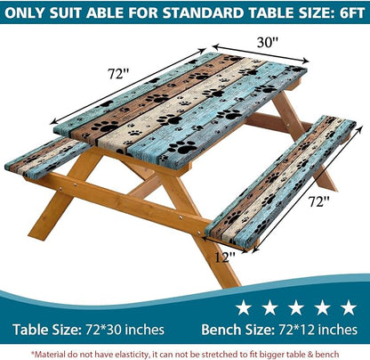 JAWO Picnic Table Cover with Bench Covers