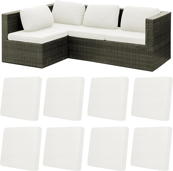 8Pcs Patio Cushion Covers, Outdoor Stretch Cushion Covers, Washable | Stretch Fit, Replacement, Washable and Reusable Furniture Protectors, Fits most patio furniture cushion covers, Cover Only