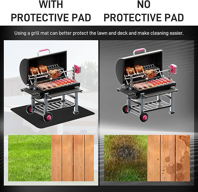 48 ×30 inch Under Grill mat, Double-Side Fireproof & Heat-resistant Outdoor Grill Mat, Protective Mat for Patio, Courtyard, Tabletop, Outerdoor BBQ Fire Pit Fireplace Mat