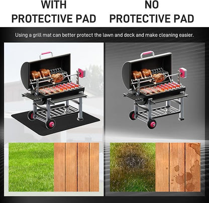 MODIGT Large 76"×52" Under Grill Mat for Outdoor Grill,Double-Side Fireproof & Heat-Resistant Outdoor Grill Mat,Protective Mat for Patio,Courtyard,Tabletop