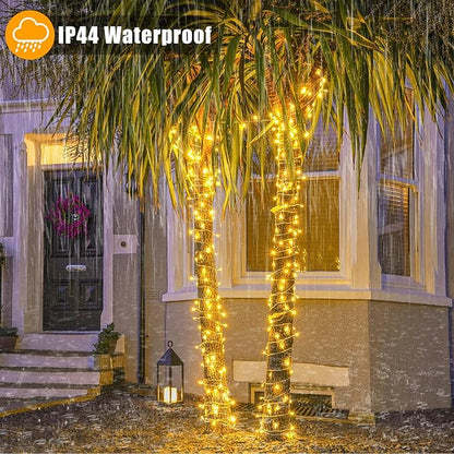 200 LED String Lights Indoor 66FT Warm White Christmas Lights Outdoor | Connectable Twinkle Fairy Lights Plug in 8 Modes Clear Wire for Classroom Xmas Tree Decorations