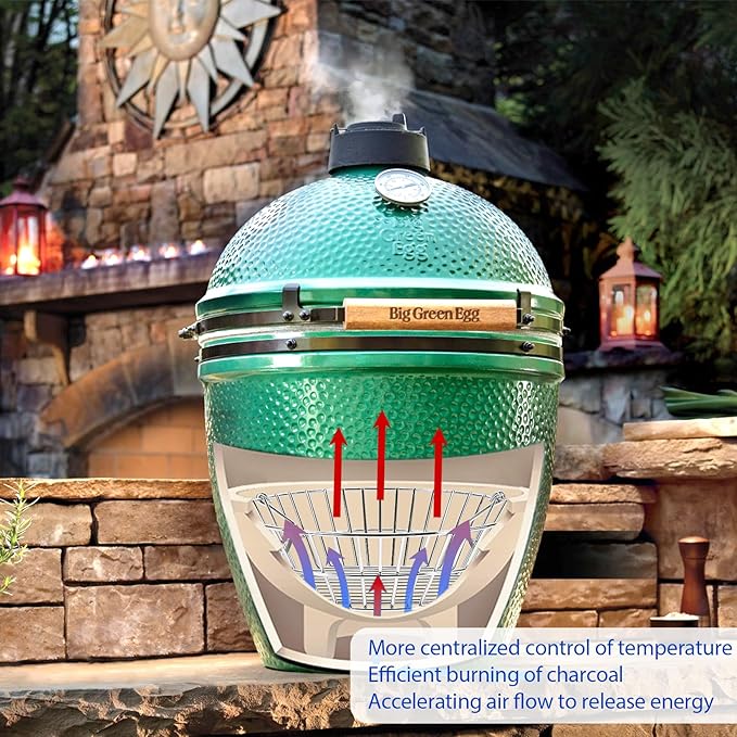 Charcoal Basket for Grill, Stainless Steel Ash Basket for Large Big Green Egg & Kamado Joe, Heavy Duty Firebox Accessories with Folding Handle