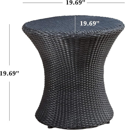 Christopher Knight Home Adriana Outdoor PE Wicker Accent Table, Black
