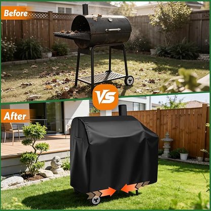Charcoal Grills Cover for Royal-Gourme-t CC1830 30 Barrel Charcoal Grill, Waterproof Outdoor Grill Cover Royal-Gourme-t BBQ Grill Cover Barbeque Grill Cover - 44" L×27.6" W×43" H, Black
