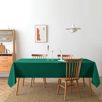 DWCN Rectangle Tablecloth - 60 x 120 Inch - Waterproof Stain and Wrinkle Resistant Washable Table Cloth, Decorative Fabric Table Cover for Kitchen Dining Room Party and Outdoor Use, Emerald Green