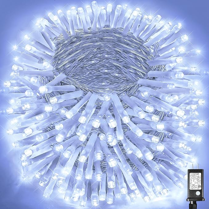 500 LED Christmas Lights Outdoor - 165FT Super Long Christmas String Lights 8 Modes Waterproof Plug in Fairy Lights for Bedroom Indoor Chrismtas Tree Holiday Party House Decorations, Cool White