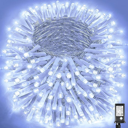 500 LED Christmas Lights Outdoor - 165FT Super Long Christmas String Lights 8 Modes Waterproof Plug in Fairy Lights for Bedroom Indoor Chrismtas Tree Holiday Party House Decorations, Cool White