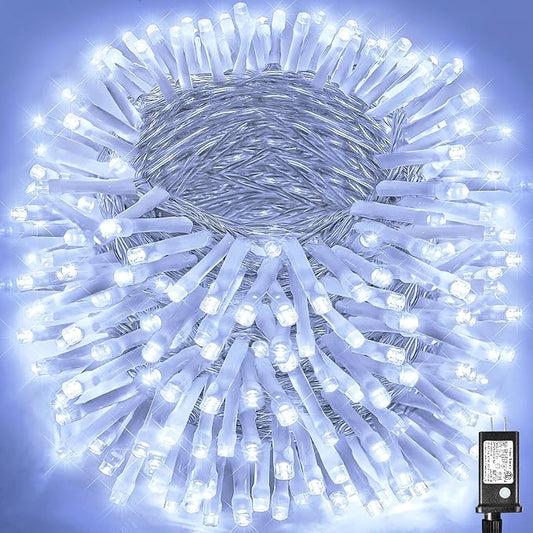 500 LED Christmas Lights Outdoor - 165FT Super Long Christmas String Lights 8 Modes Waterproof Plug in Fairy Lights for Bedroom Indoor Chrismtas Tree Holiday Party House Decorations, Cool White