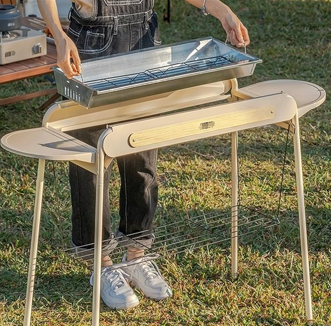 Camping Barbecue Grill Outdoor Barbecue Grill Portable Charcoal Grill Foldable Grill for Camping Barbecue Charcoal Grill