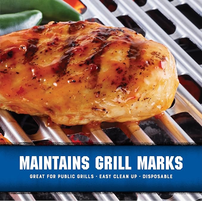 Kingsford Heavy Duty Aluminum Grill Liners, Disposable Grilling Liners Prevent Food from Falling Through Grates, Non-Stick Cooking Surface, Pack of 6, 24 Count Total