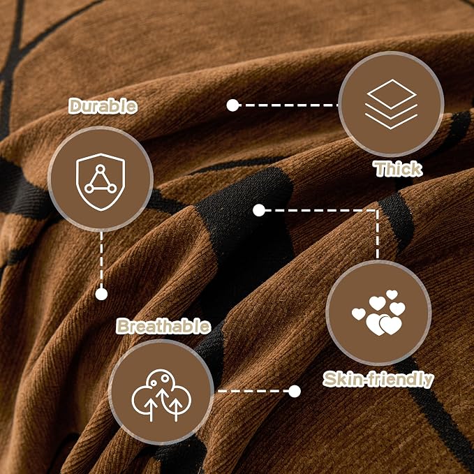 MEETSKY Couch Cover Washable for Dogs, Chenille Loveseat Sofa Covers Pet Friendly Marble Patterned Couch Covers Thick Dark Brown Soft Slipcover, 71" x 118"