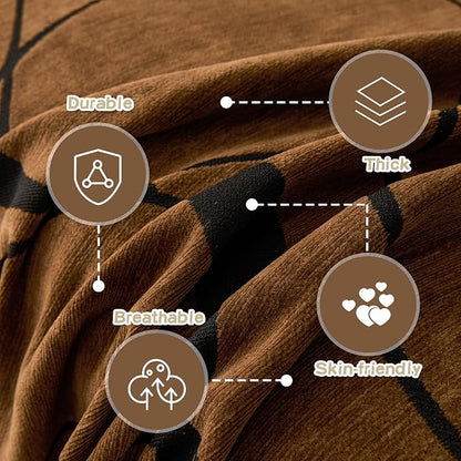 MEETSKY Couch Cover Washable for Dogs, Chenille Loveseat Sofa Covers Pet Friendly Marble Patterned Couch Covers Thick Dark Brown Soft Slipcover, 71" x 118"