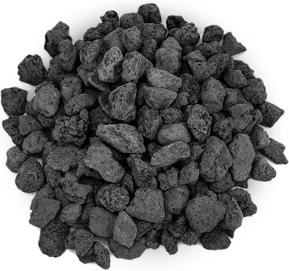 Onlyfire Black Lava Rock 10 Pounds Volcanic Lava Stones for Indoor Outdoor Fire Pits Fireplaces Gas Grill and Landscaping, 0.4-0.8 Inch